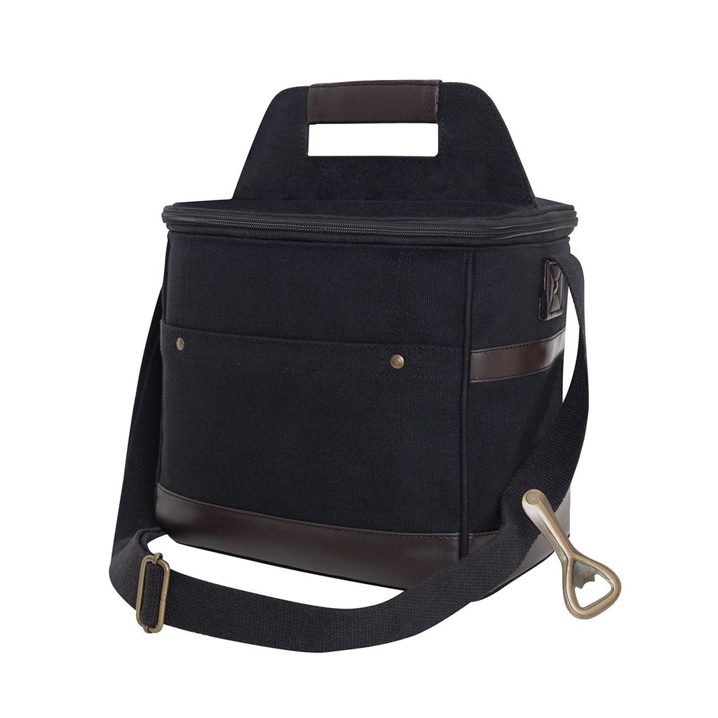 Bolsa cooler de lona COYOTE para 6 botellas con abridor en correa, 25,5x25,5x19 cm