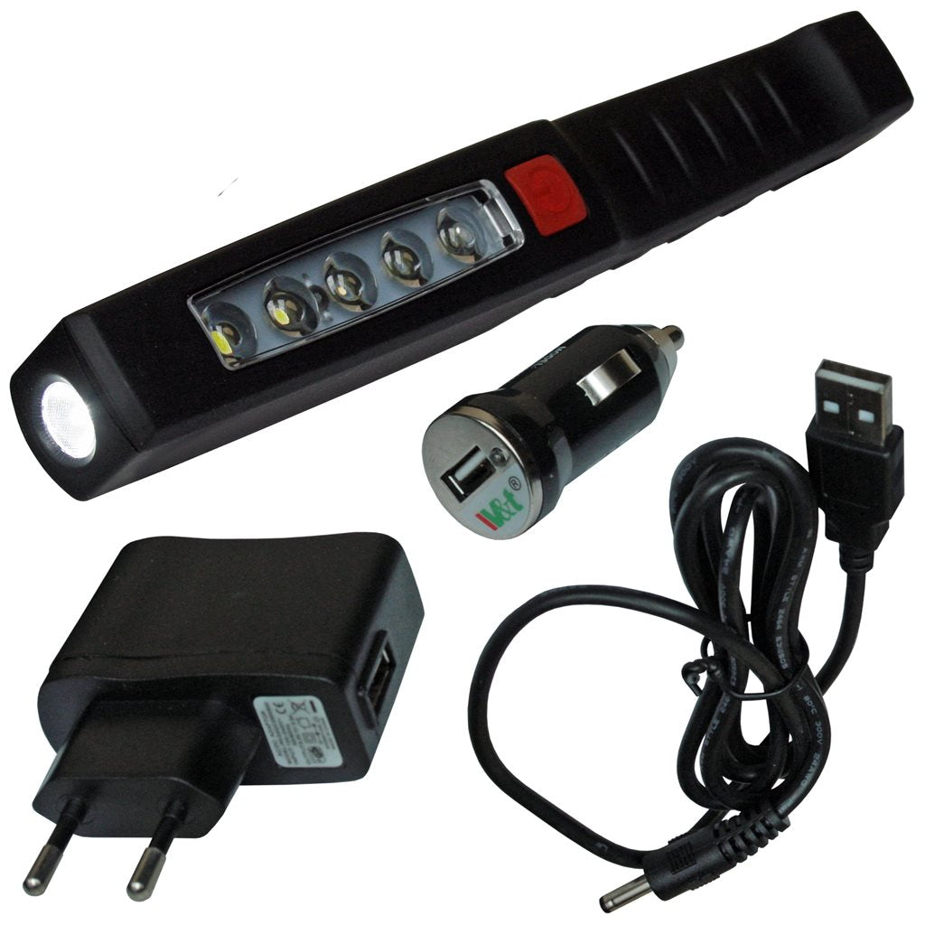 Linterna de trabajo LED recargable negra con imán (Ref. 26320)