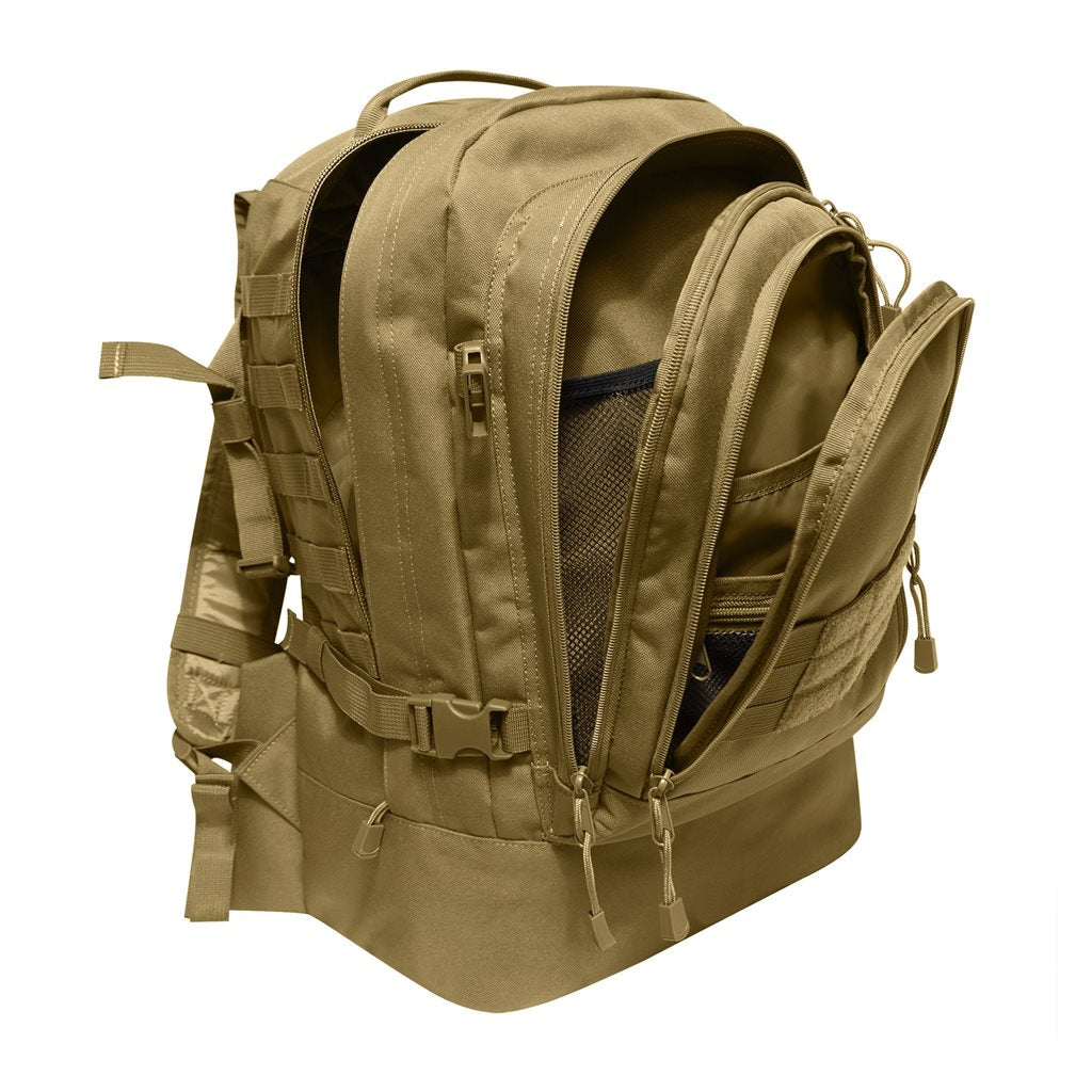 Mochila SKIRMISH Assault 3 días negra con sistema de espalda cómodo, correas de compresión y tres compartimentos