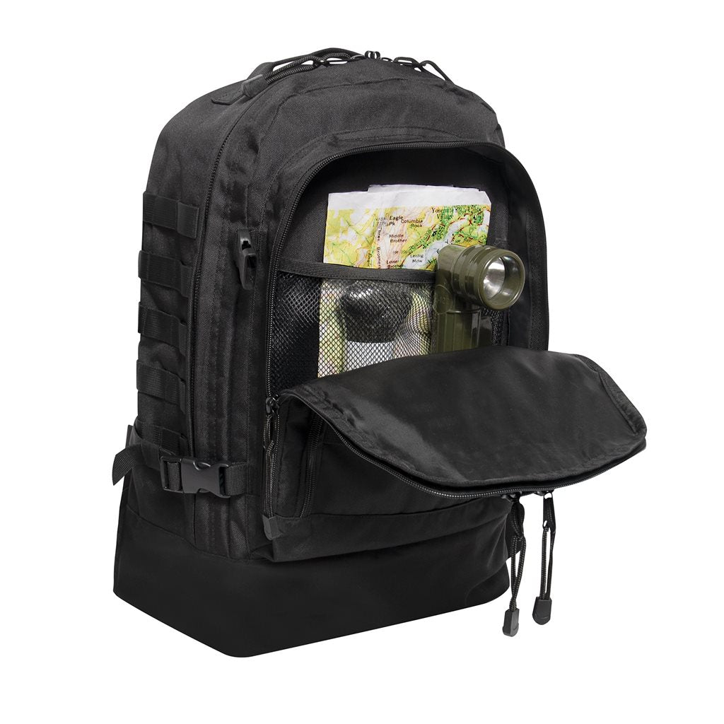 Mochila SKIRMISH Assault 3 días negra con sistema de espalda cómodo, correas de compresión y tres compartimentos