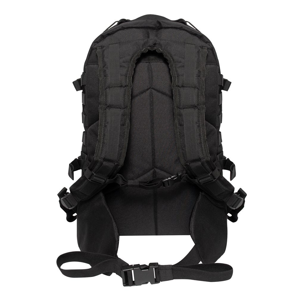 Mochila SKIRMISH Assault 3 días negra con sistema de espalda cómodo, correas de compresión y tres compartimentos