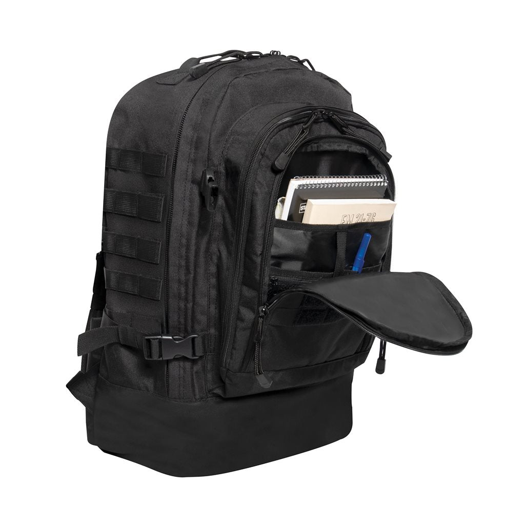 Mochila SKIRMISH Assault 3 días negra con sistema de espalda cómodo, correas de compresión y tres compartimentos