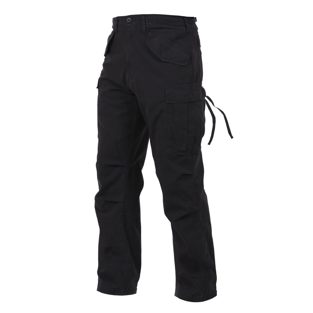 Pantalones VAGE US M65 FIED negros, réplica M65 en algodón resistente con acabado lavado
