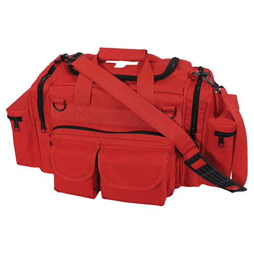 Bolsa EMT roja con cruz blanca en el bolsillo superior