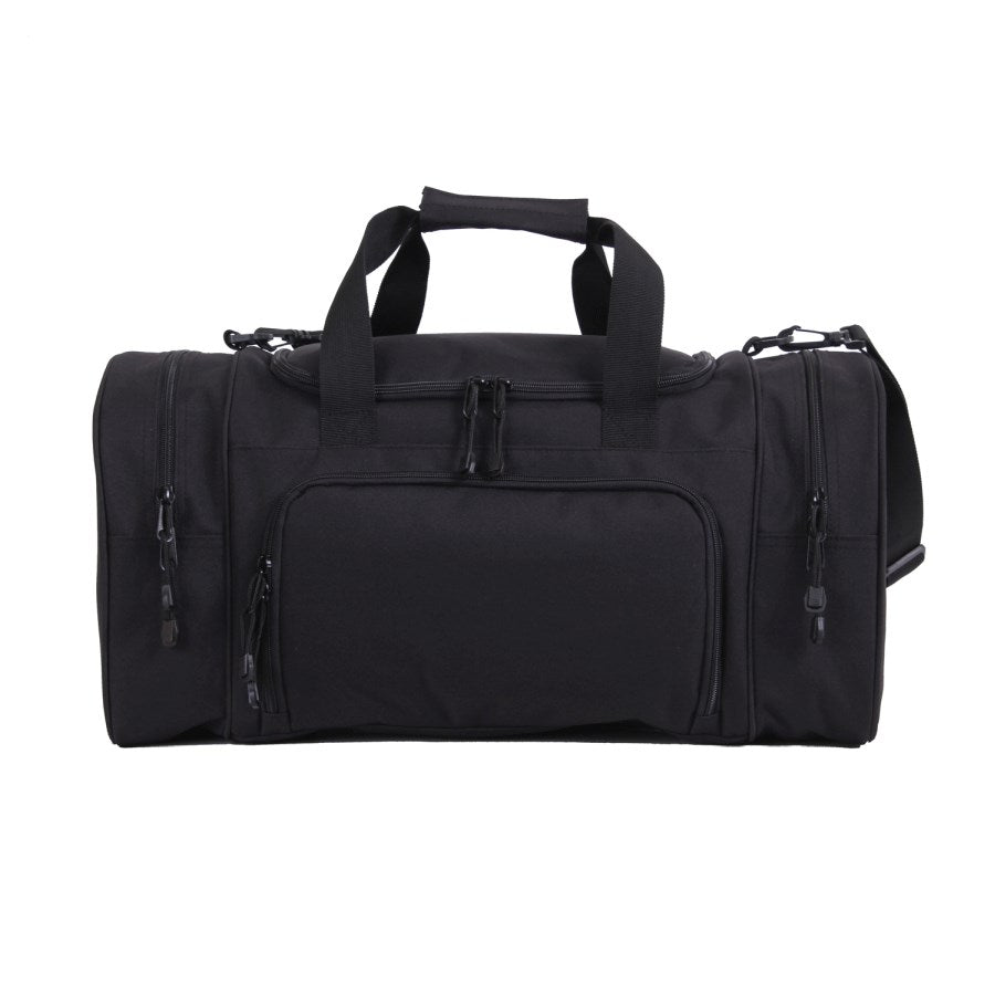 Bolsa deportiva Duffle Carry negra, se puede llevar en mano o al hombro con correa desmontable