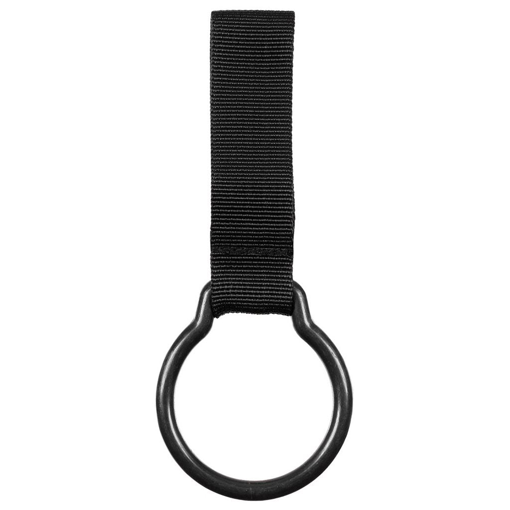 Soporte para linterna con anilla en nylon negro, diámetro 4,5 cm