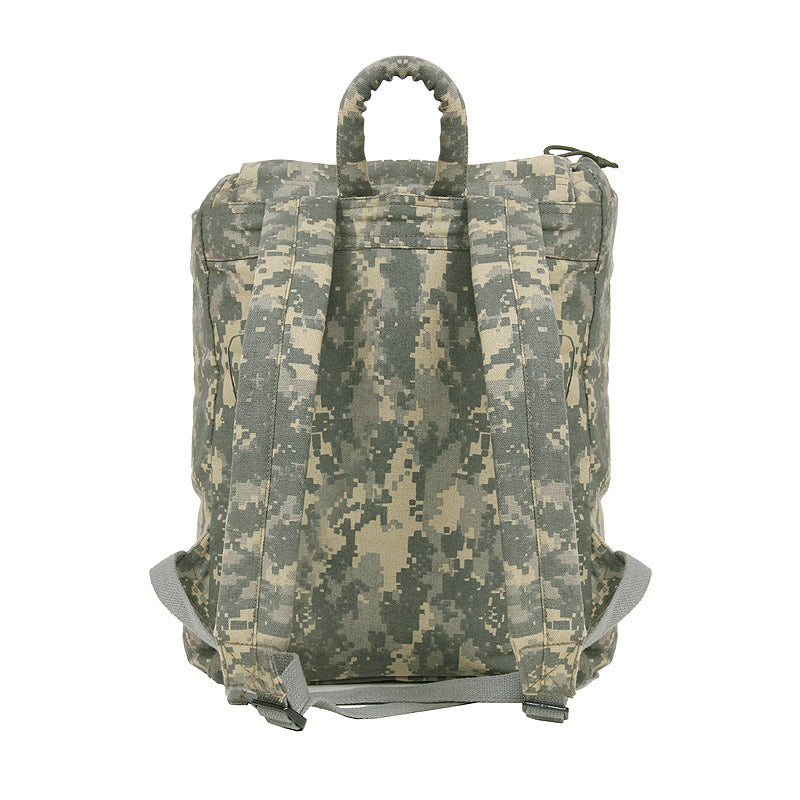 Mochila verde de día con bolsillo en lona de algodón resistente