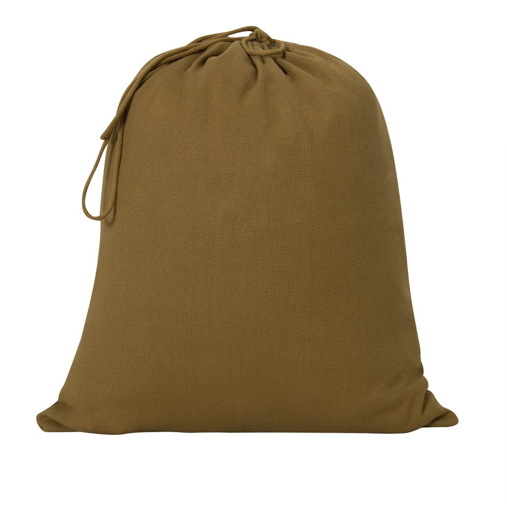 Bolsa de algodón verde U.S. con cordón y estampado en un lado, 40 x 48 cm