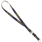 Lanyard llavero de cuello con texto amarillo 'NAVY', longitud aprox. 81 cm