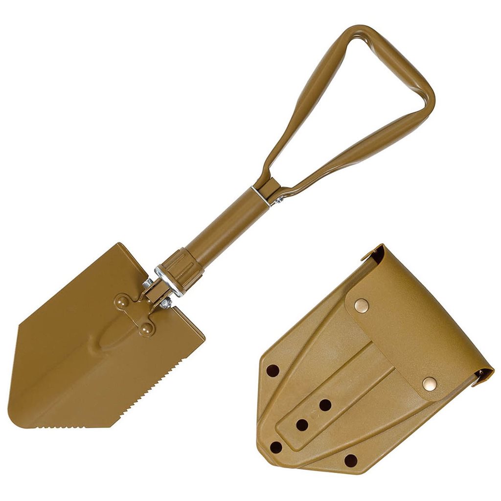 Lopata plegable militar COYOTE con funda plástica y clips ALICE