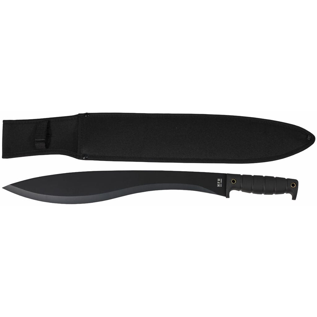 Machete TAIFUN negro con funda, diseño totalmente negro y construcción robusta