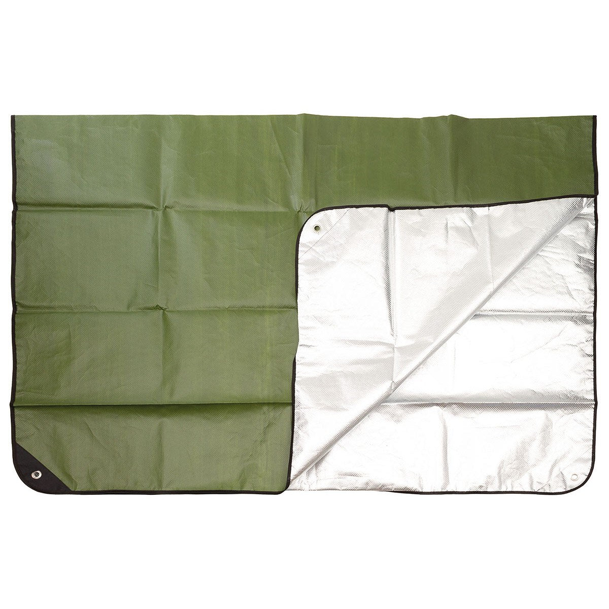 Lámina de emergencia ALU verde y plateada 210 x 150 cm