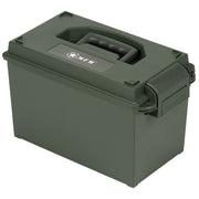 Caja de munición AMMO BOX mediana verde, 37 x 21 x 23,5 cm, tapa superior con bisagra y apertura para candado