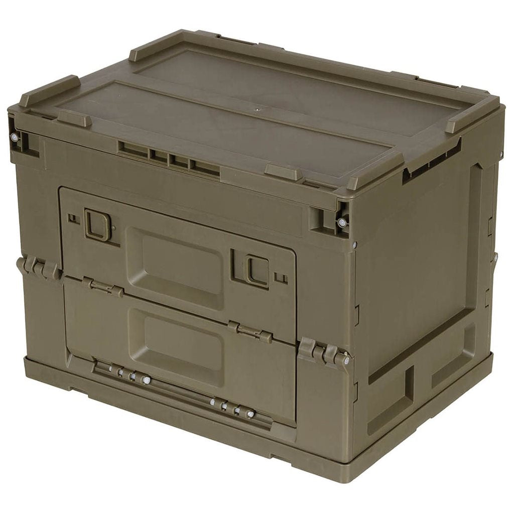 Caja plegable negra 20 L de polipropileno con tapa abatible y acceso frontal