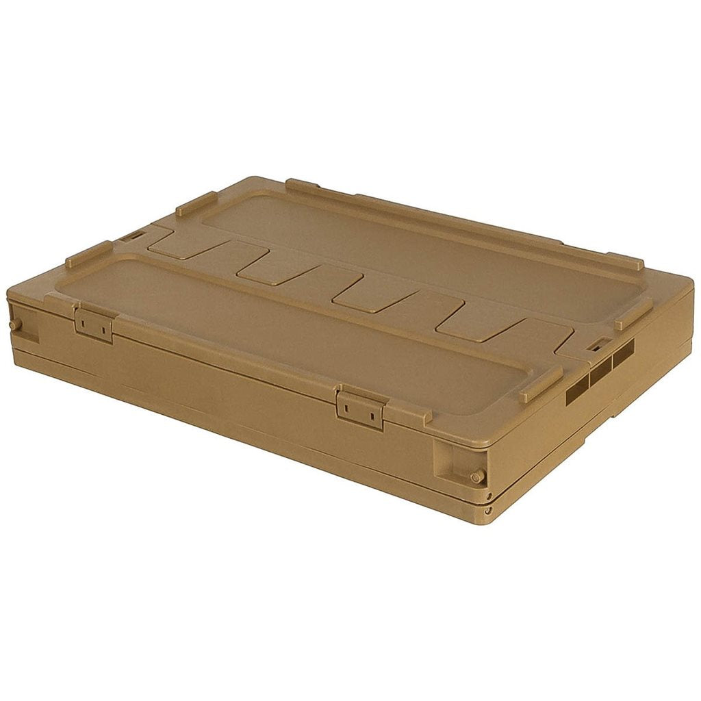 Caja plegable negra 60 L de polipropileno, tapa de dos piezas y accesos laterales con posibilidad de cierre