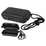 Caja impermeable negra de plástico 13,5 x 8 x 3,7 cm con cordón