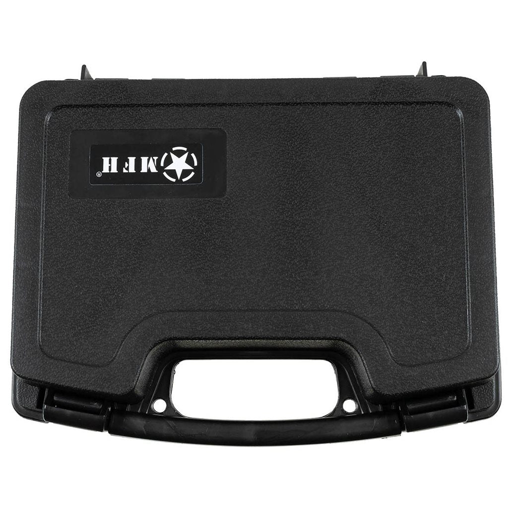 Estuche plástico negro para pistola con inserto de espuma y cierre para dos candados (no incluidos)