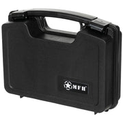 Estuche plástico negro para pistola con inserto de espuma y cierre para dos candados (no incluidos)