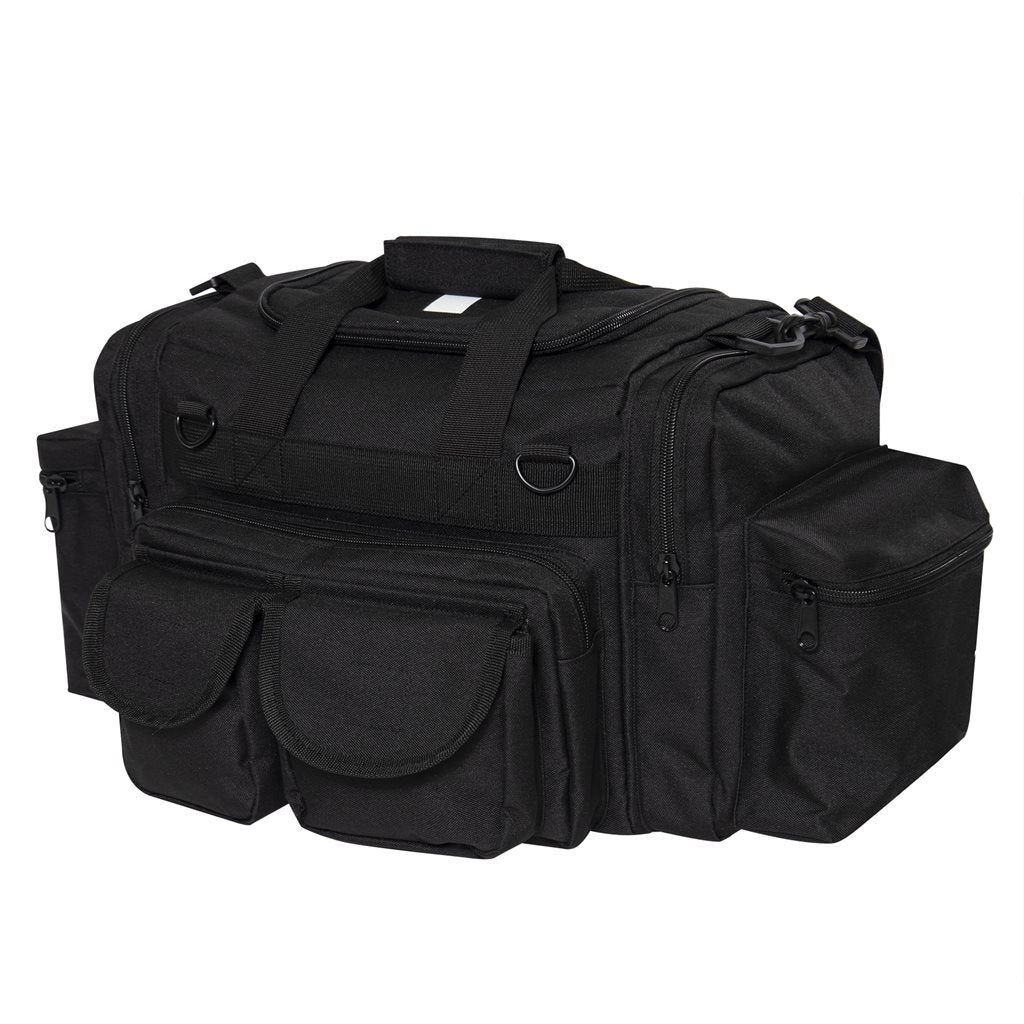 Bolsa EMT negra con cruz blanca en el bolsillo superior para sanitarios y rescatadores