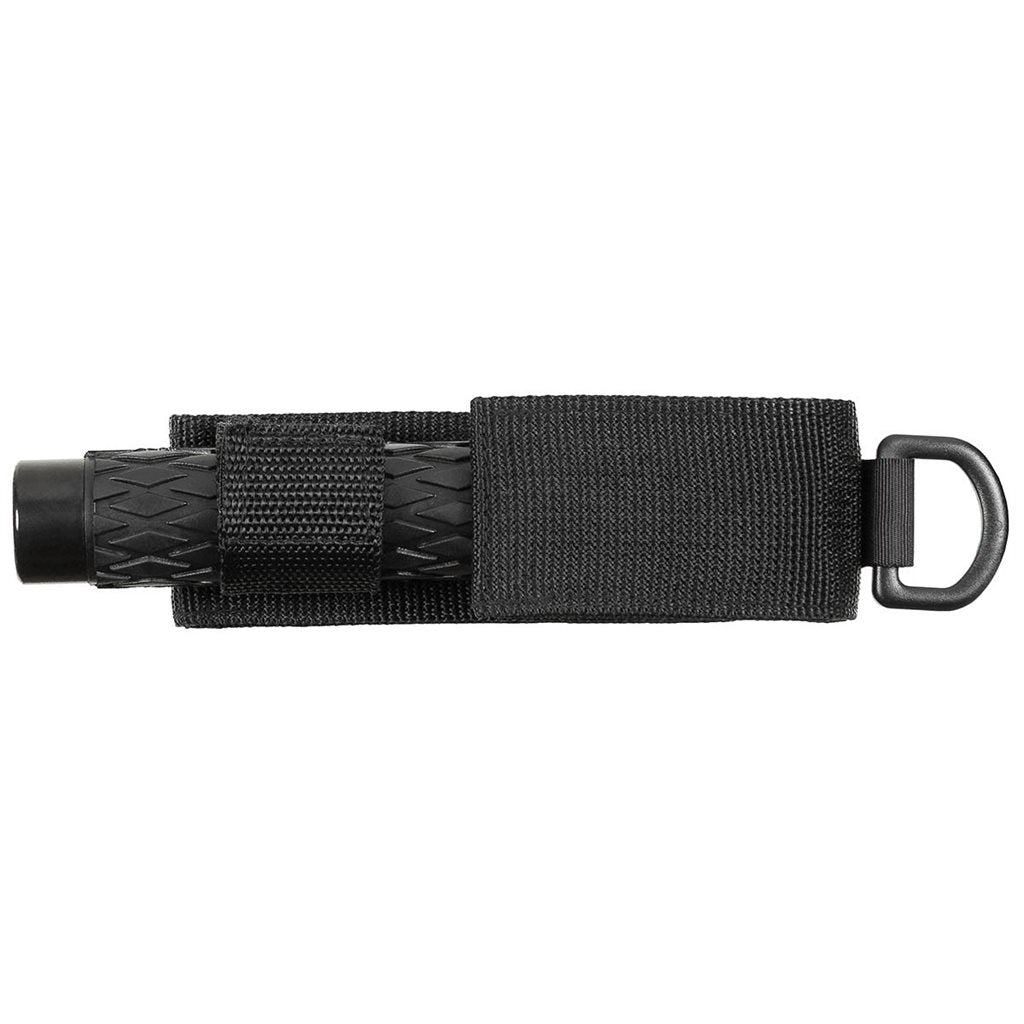 Bastón telescópico metálico negro 41 cm con funda de nylon