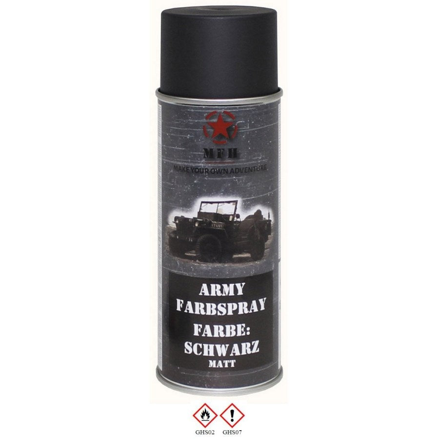 Lata de pintura Army en spray 400 ml RAL 9021 negro mate