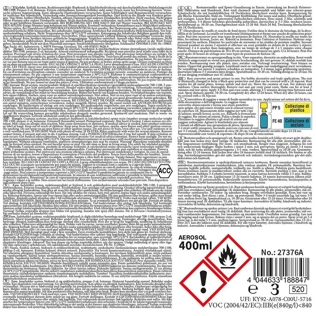 Convertidor de óxido en spray 400 ml (27376A) - resina epoxi