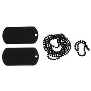 Set de placas identificativas US negras con cadenas