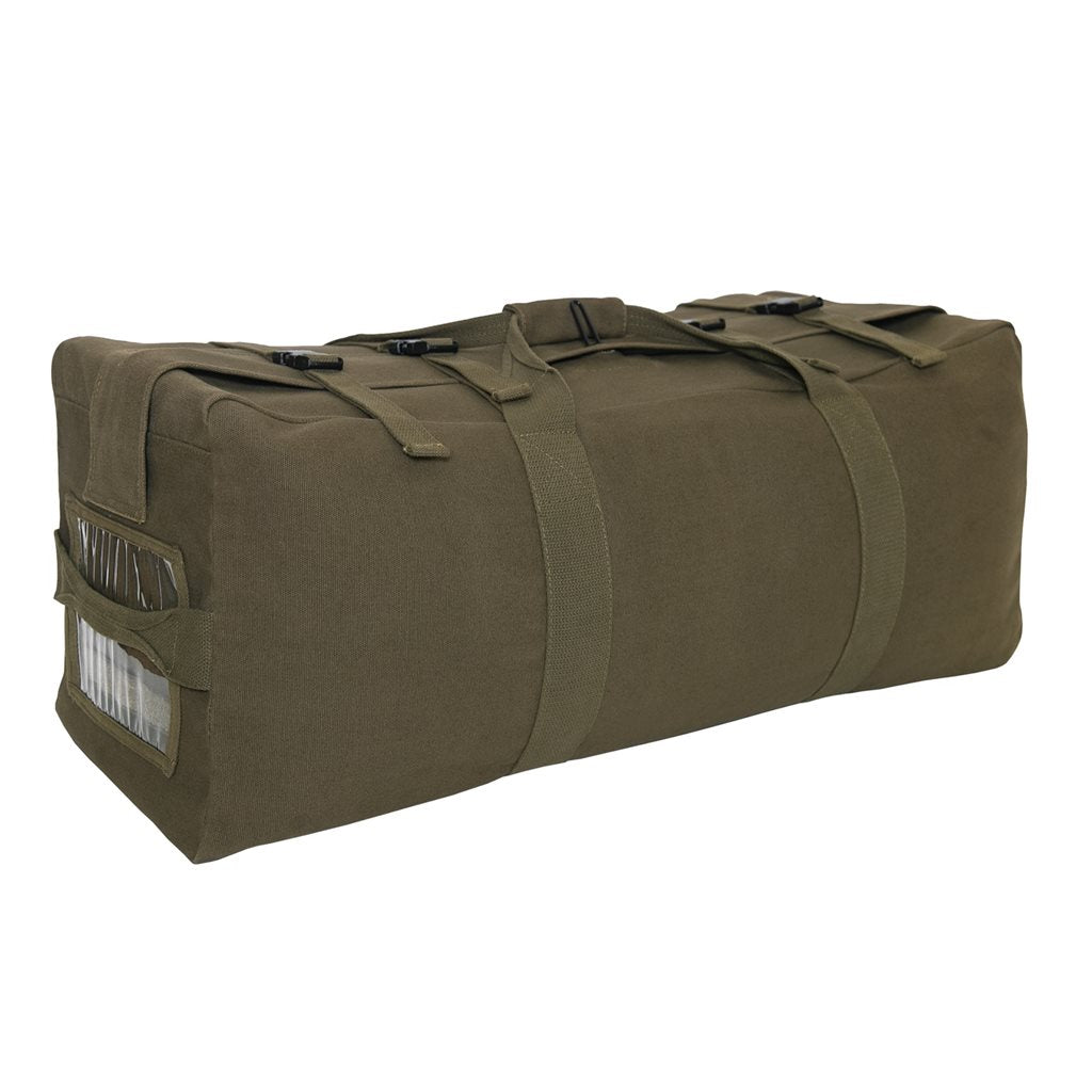 Bolsa GI Type Duffle Bag de lona verde ROTHCO con asas y correa ajustable