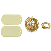 Placas identificativas estilo US doradas con cadena (set)