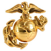 Insignia USMC dorada con ancla y broche trasero, en bronce, para ropa y gorra