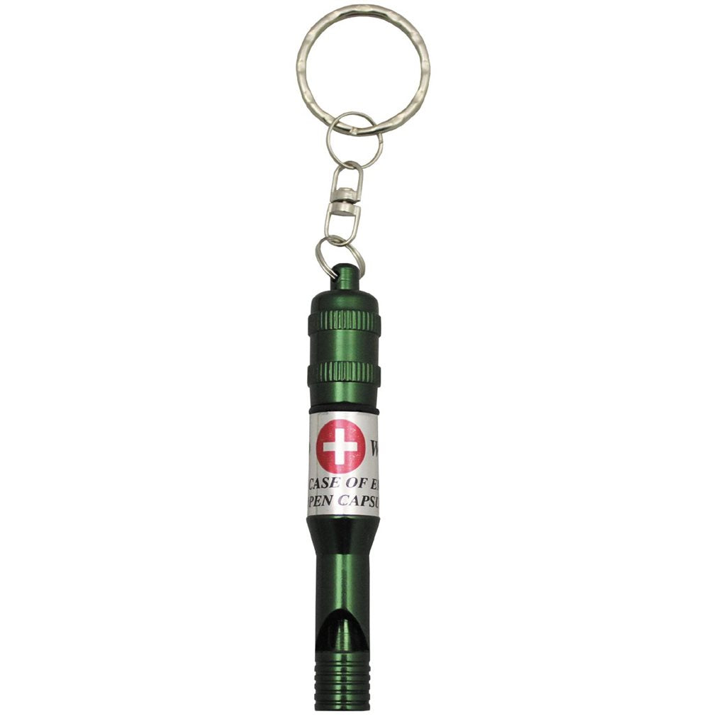 Silbato de aluminio anodizado verde 9 cm