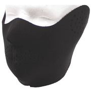 Máscara facial de neopreno negra, talla única, con perforaciones en la zona de la boca y en los laterales