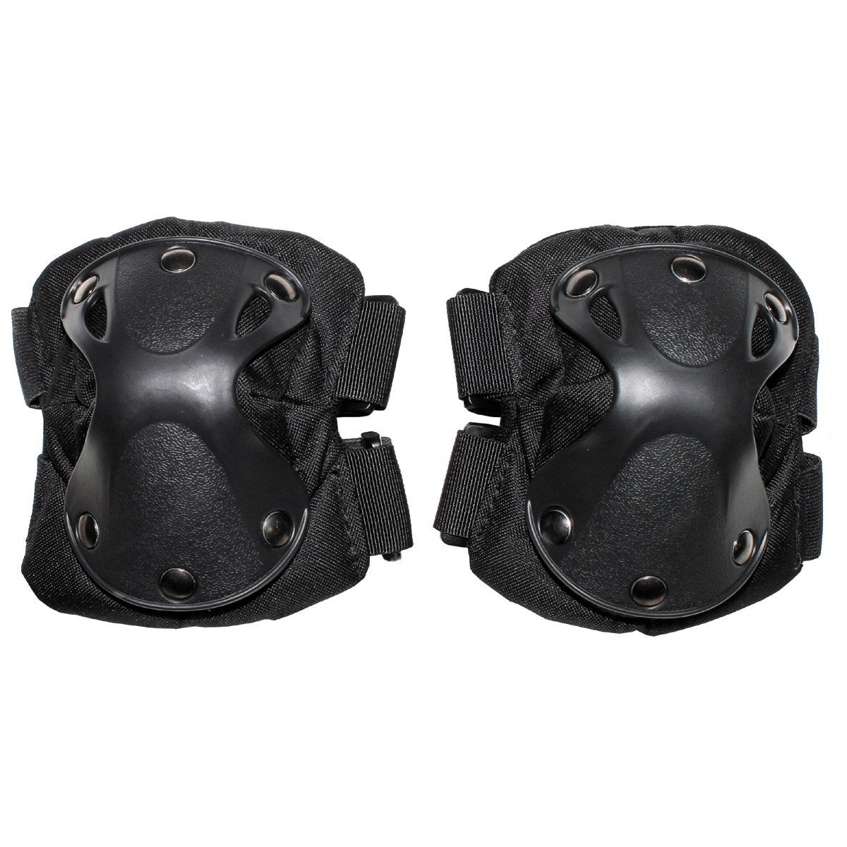 Protectores de codo DEFENCE negros con correas ajustables para sujeción