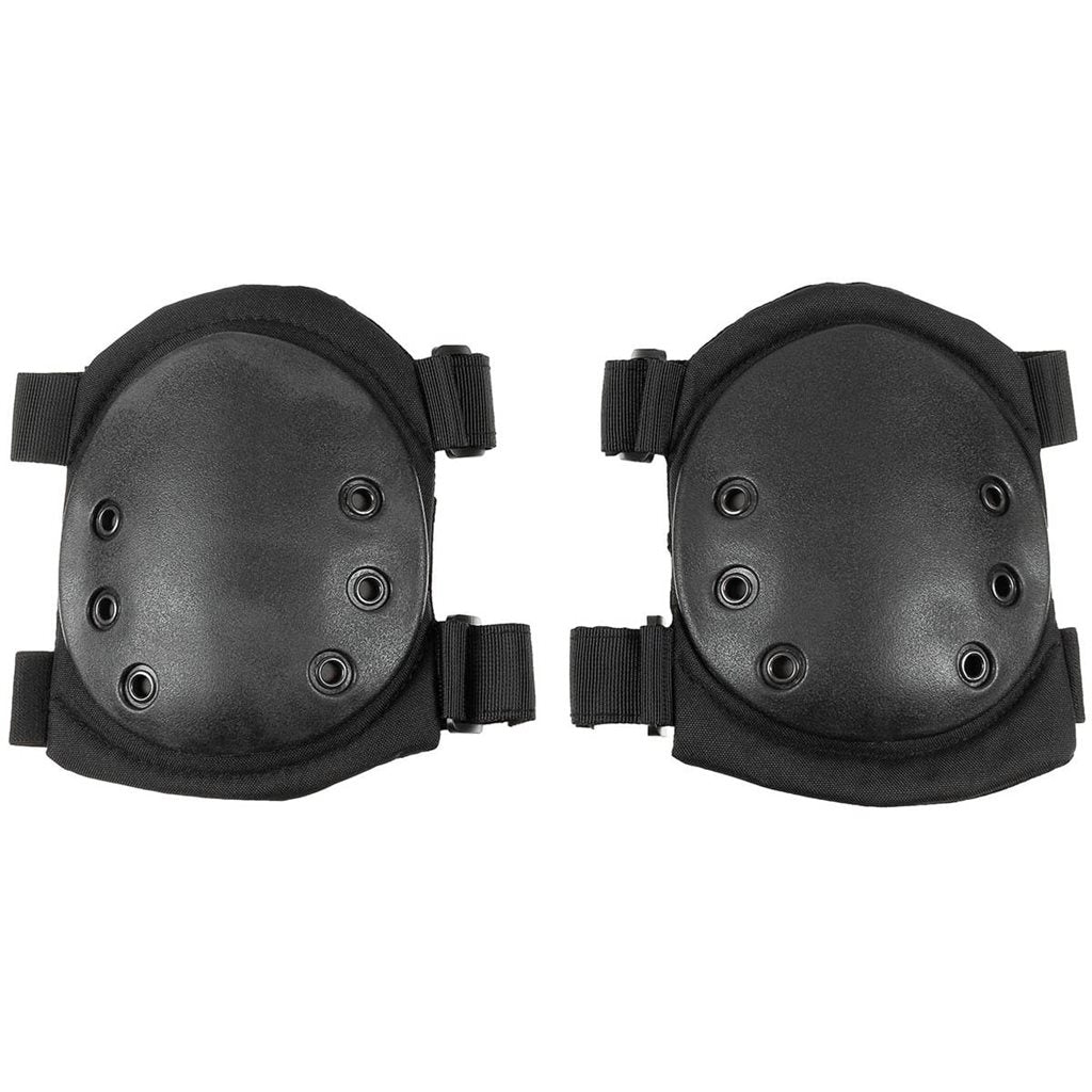 Rodilleras MFH negras de espuma, talla única, vista frontal del protector de rodilla