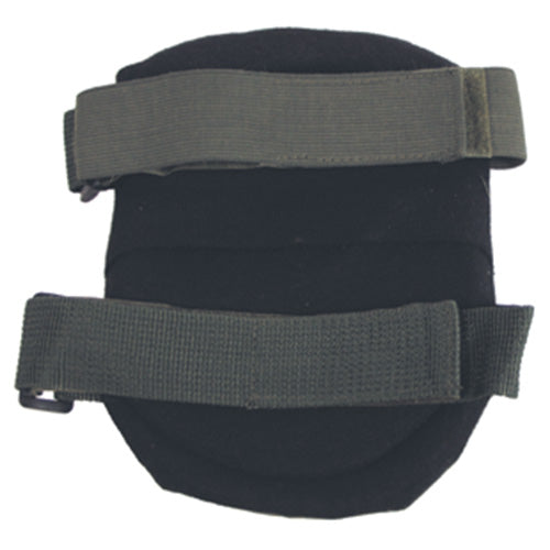 Rodilleras MFH negras de espuma, talla única, vista frontal del protector de rodilla