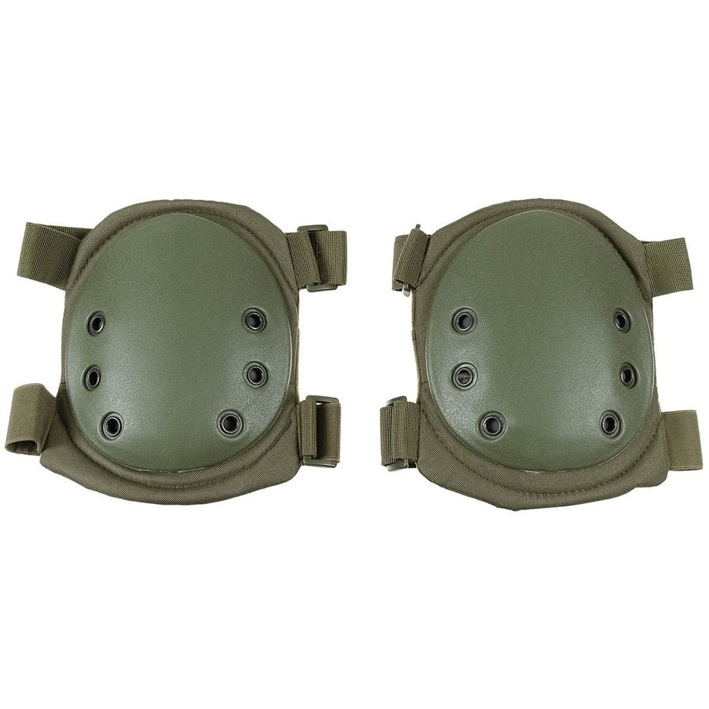 Rodilleras MFH negras de espuma, talla única, vista frontal del protector de rodilla