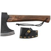 Hacha VIKING 28,5 cm, cabeza ennegrecida y mango de madera