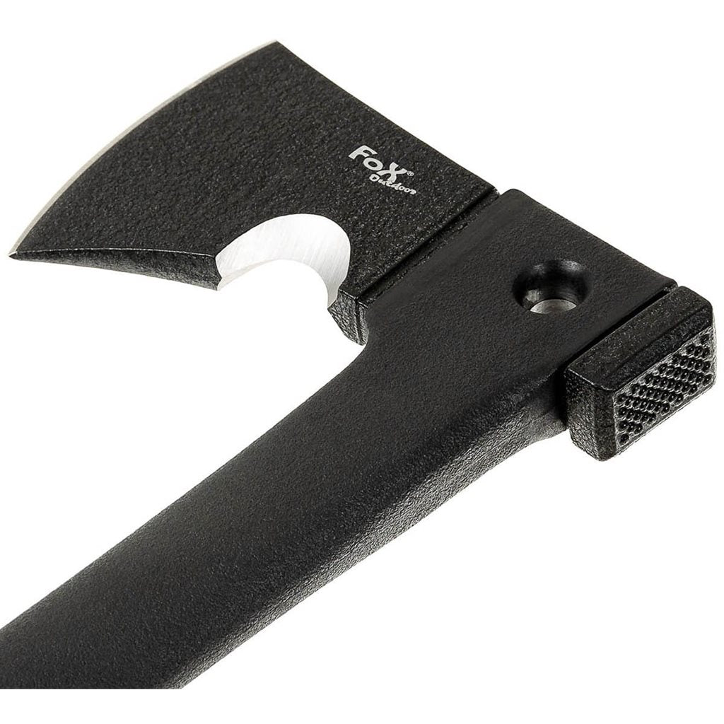 Hacha SURVIVAL con sierra integrada y funda de plástico