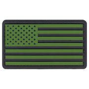 Parche bandera EE. UU. 3D de plástico negro y verde, 4,7 x 8,5 cm, con velcro