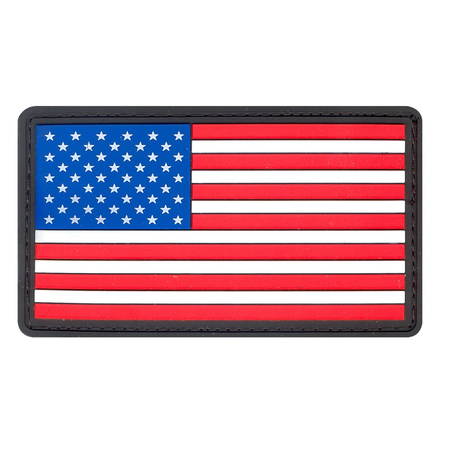 Parche 3D bandera EEUU plástico con velcro 47x85 mm borde negro