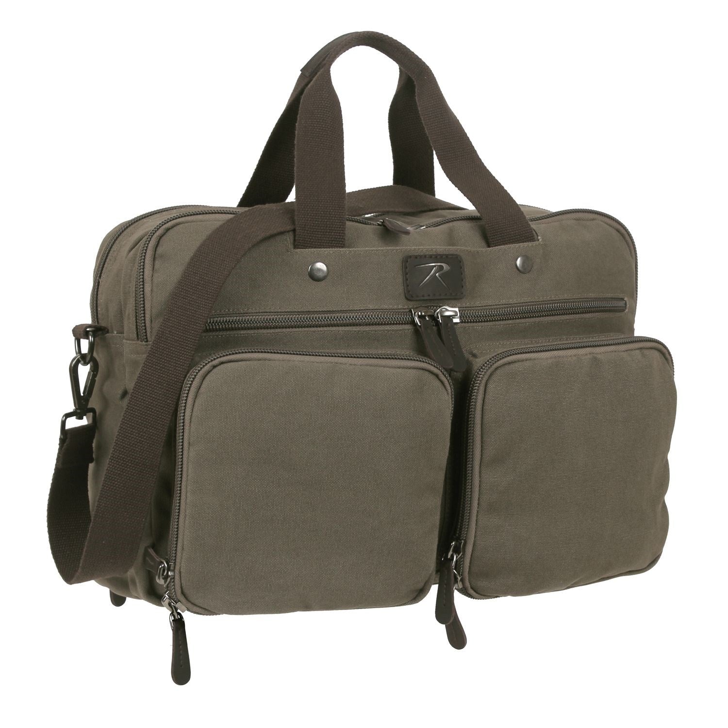 Bolsa ROTHCO de lona verde convertible en maletin y mochila