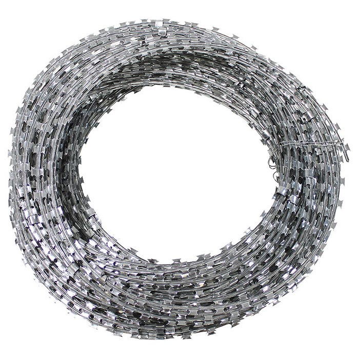 Alambre de cuchillas galvanizado 50 m, aro 30 cm, cuchillas 12 x 15 mm, peso 5 kg