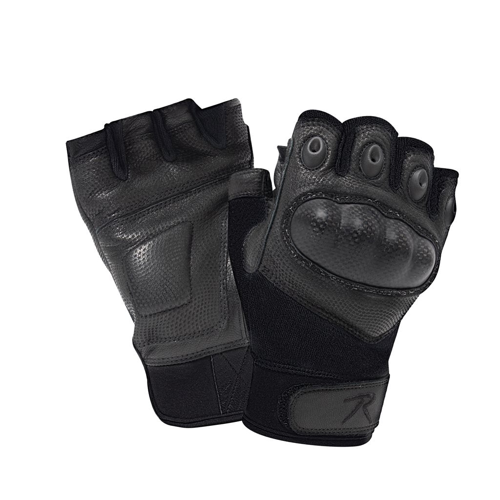 Guantes sin dedos HARD KNUCKLE negros de ROTHCO, protección en nudillos