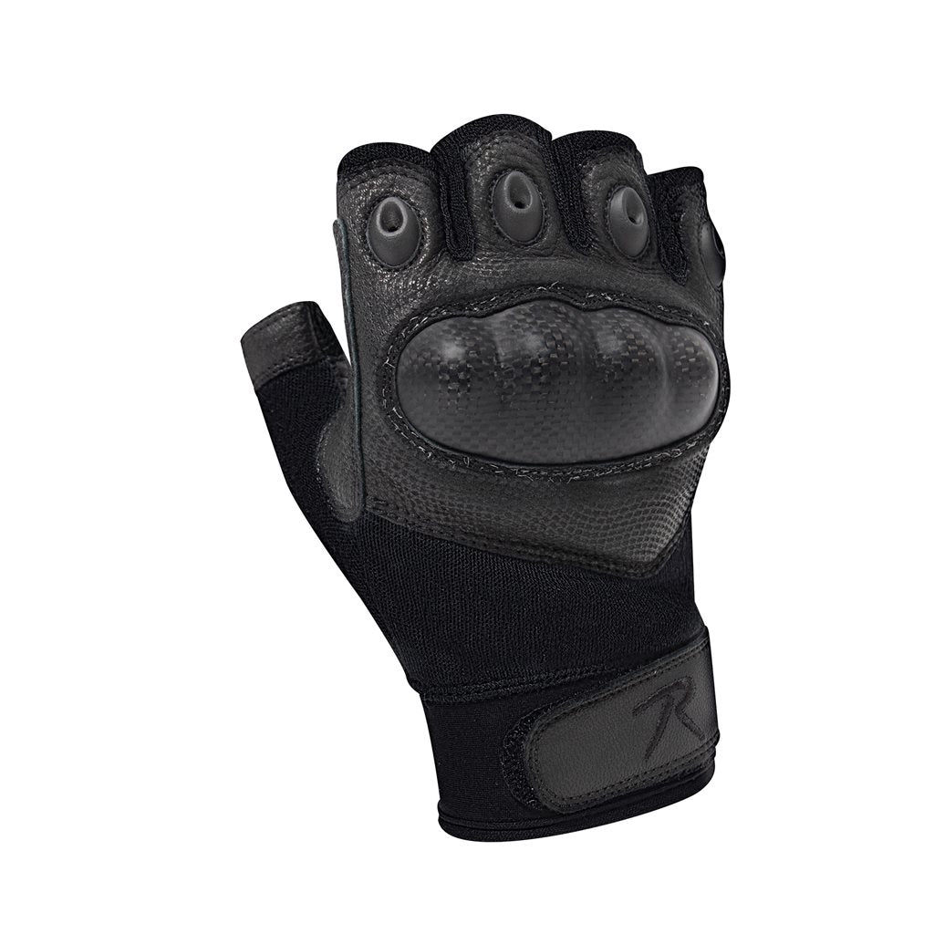 Guantes sin dedos HARD KNUCKLE negros de ROTHCO, protección en nudillos
