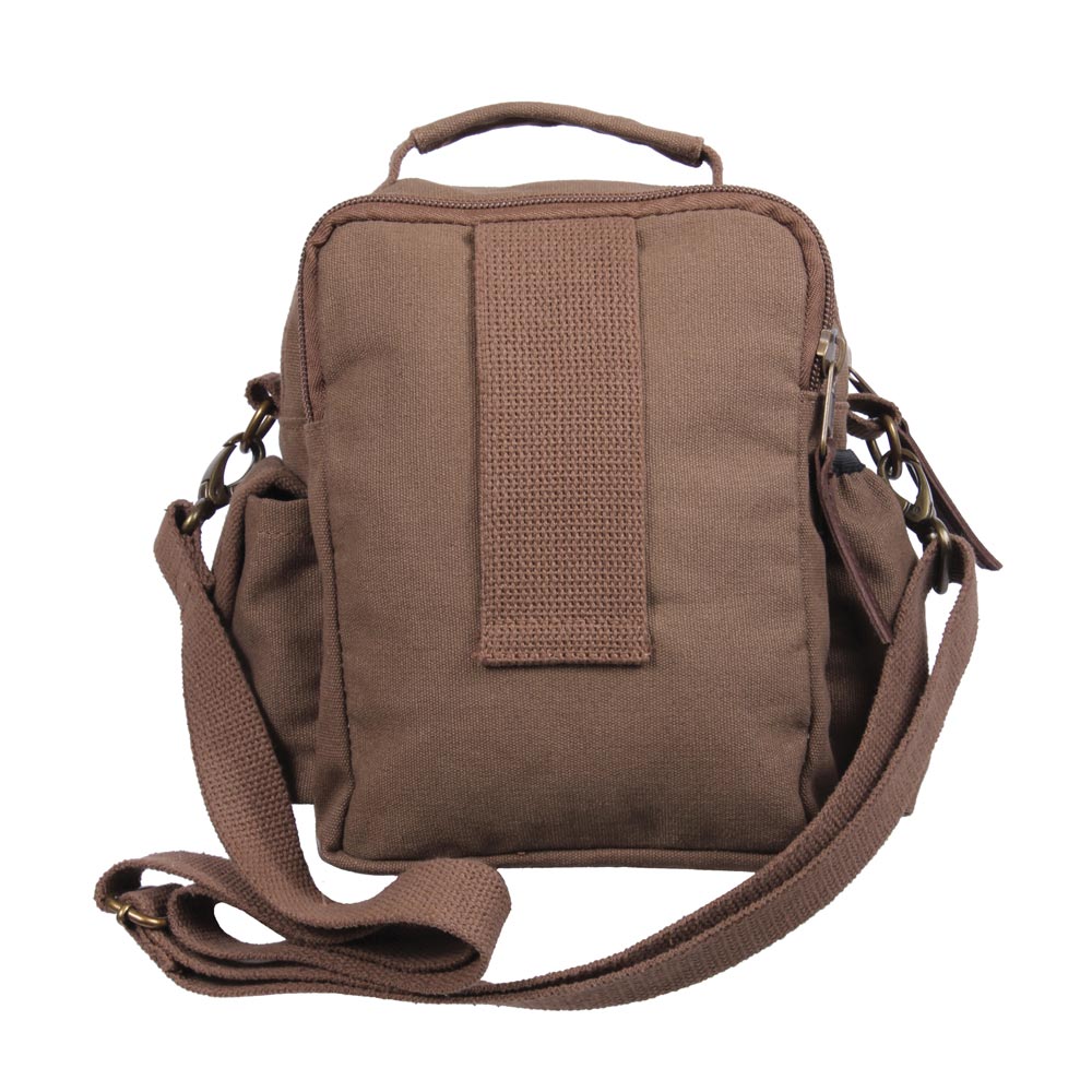 Bolso bandolera pequeño de viaje con detalles de cuero