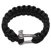Pulsera Paracord negra con cierre metálico atornillado, ancho 2,3 cm