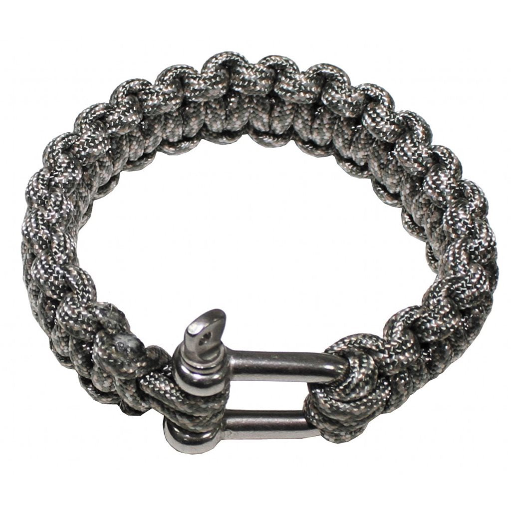 Pulsera Paracord negra con cierre metálico atornillado, ancho 2,3 cm