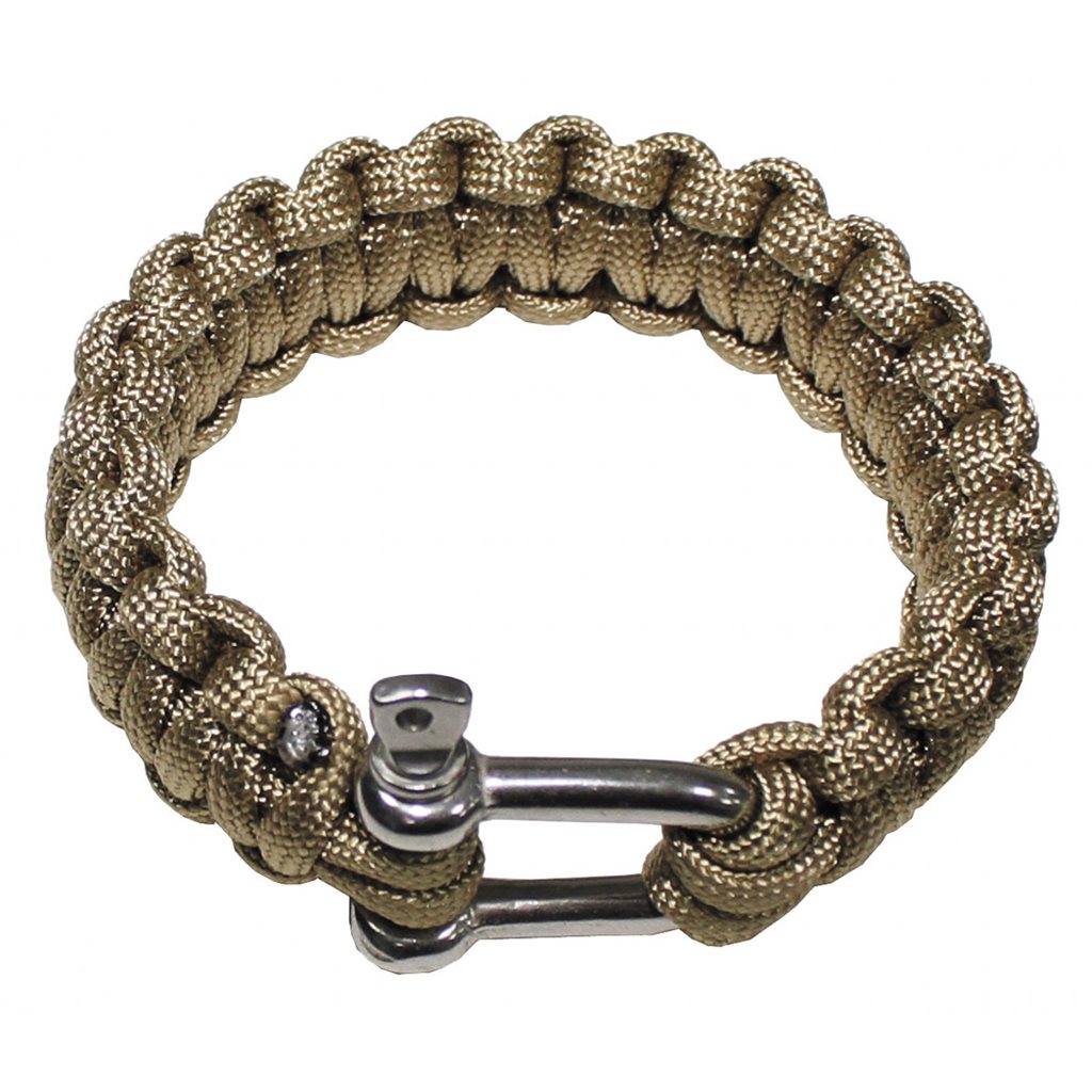Pulsera PARACORD COYOTE con hebilla metálica atornillada y ancho 2,3 cm, vista del cierre