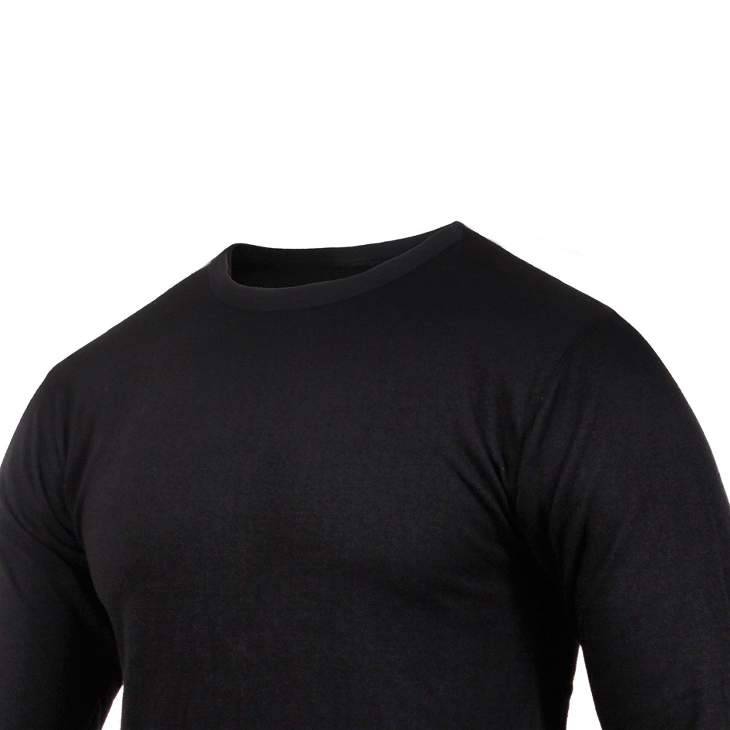Camiseta térmica Rothco negra de manga larga, 60% algodón 40% poliéster