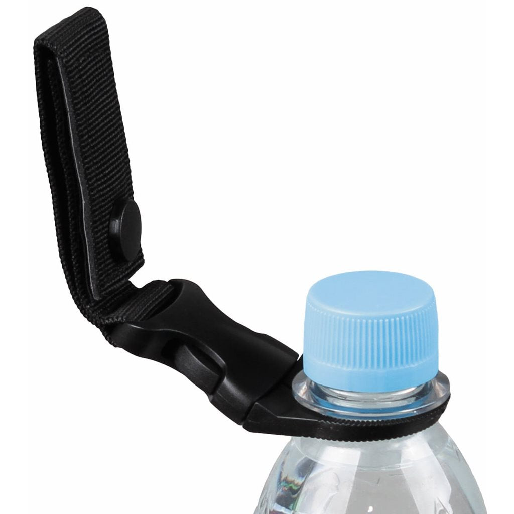 Soporte para botella PET MOLLE negro montado en cinturón